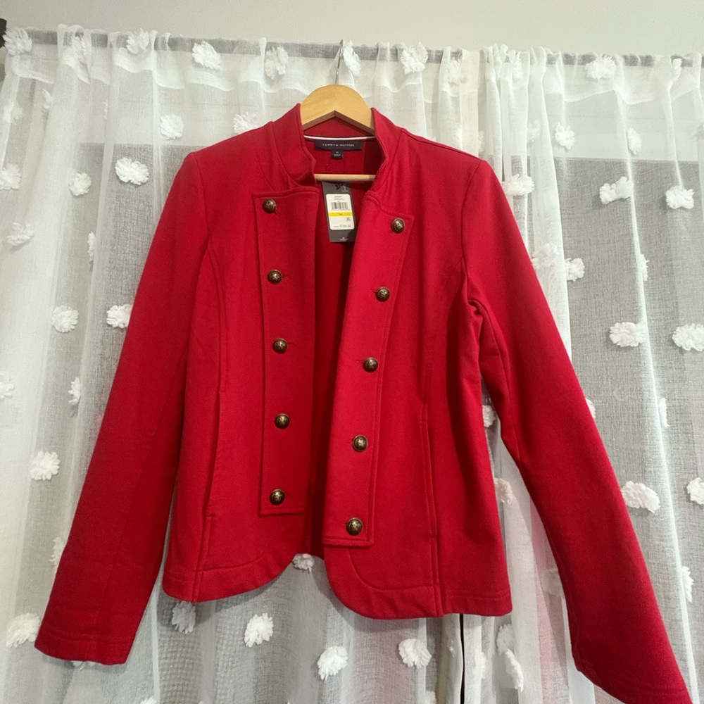 NWT Women's Tommy Hilfiger Red Double-Breasted Jacket - Medium